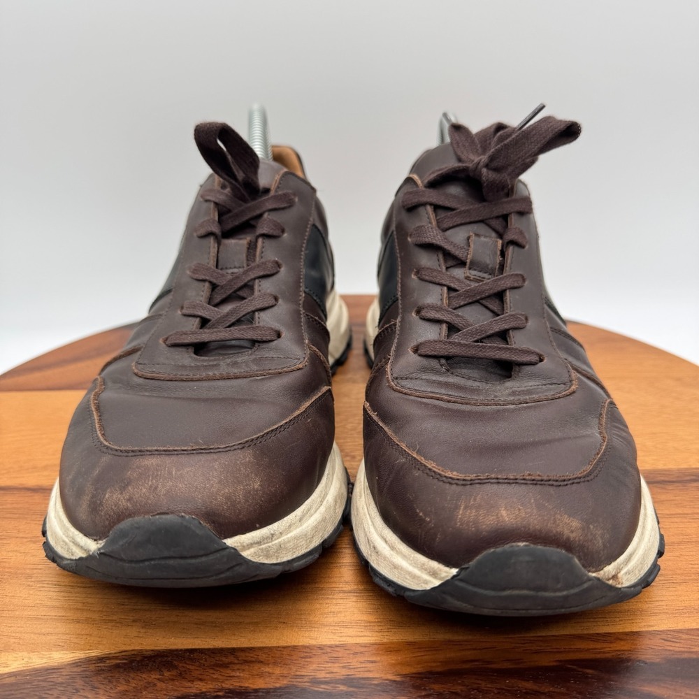 VellaPais Hampton Shoes Mens 11 Brown Leather Fashion Casual Walking Sneakers - Picture 2 of 11